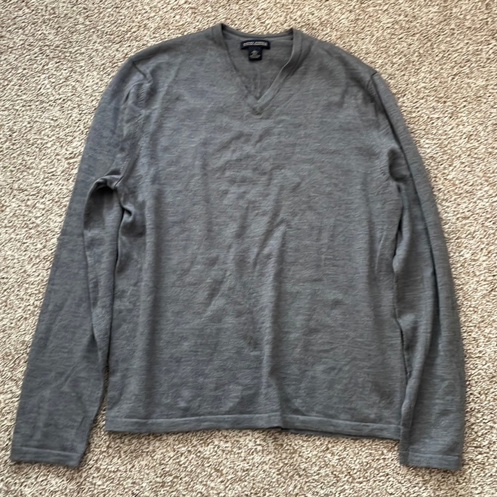 Banana Republic Mens Gray Large Italian Merino Wool Sweater